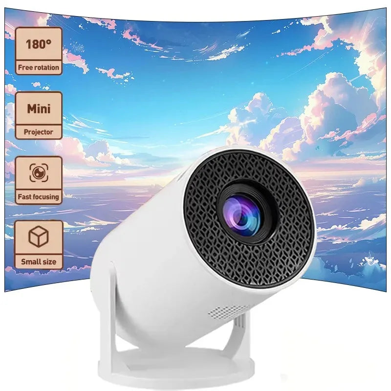 Mini Wi-Fi LED Projector1080P  Portable Home TheaterWireless Screen Mirroring Compact HD Projector for BedroomOfficeOutdoor Use