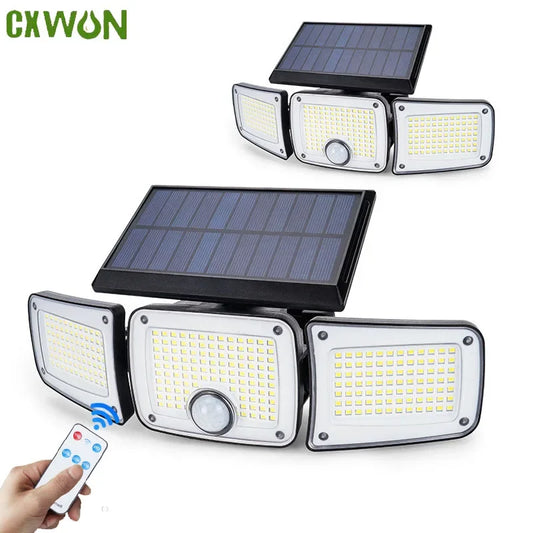 Solar Outdoor Wall Lights With Motion Sensor Waterproof Security 3 Modes Flood Wall Lighting