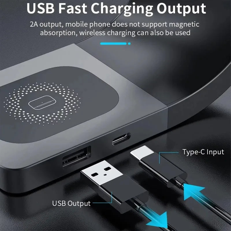 4-in-1 Magnetic Wireless Charger Station Fast Charging Dock for iPhone, iWatch & AirPods