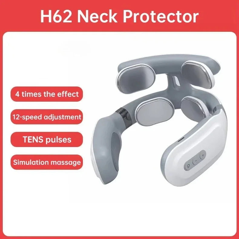 Neck Massage Intelligent Charging Heating Pressing Magnetic Pulse Fashion Portable Pulse Neck Massager Relieve Pain Muscle Care