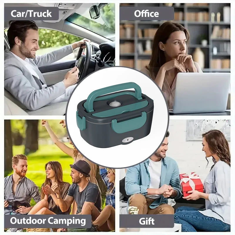 Electric Lunch Box – Portable Food Warmer with Stainless Steel Meal Tray