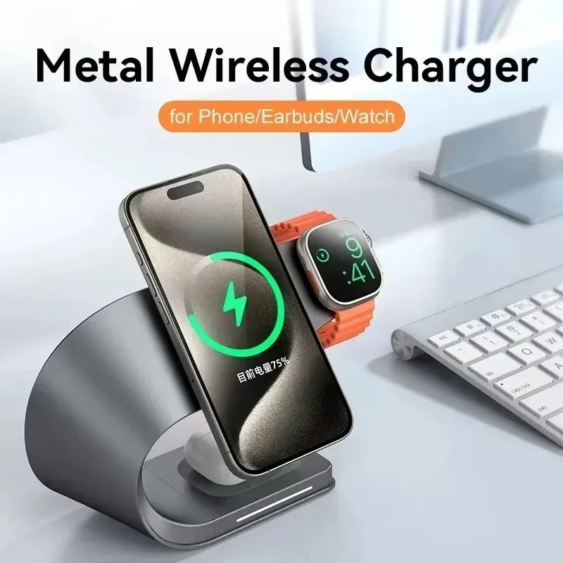 4-in-1 Magnetic Wireless Charger Station Fast Charging Dock for iPhone, iWatch & AirPods