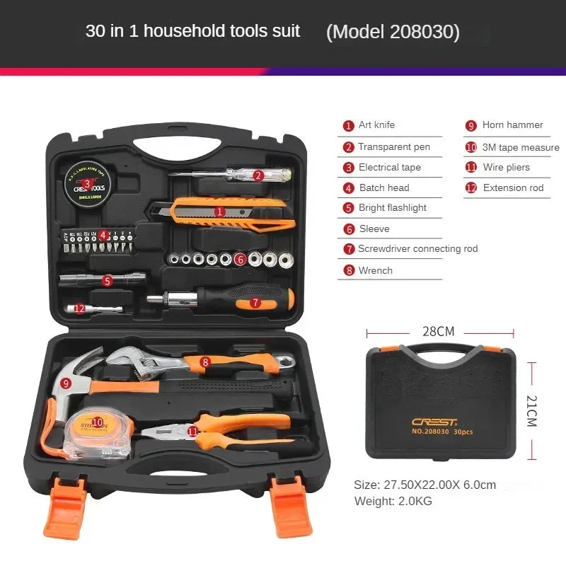 Power Tool Combo Kits with 12V Cordless Drill, Professional Household Home Tool Kit Set, DIY Hand Tool Kits for Garden