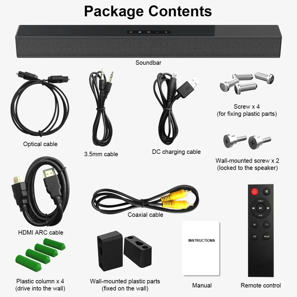 Wireless Bluetooth Sound bar Speaker Wired Wireless Surround Stereo Home Theater TV Projector System Super Power Sound Speaker