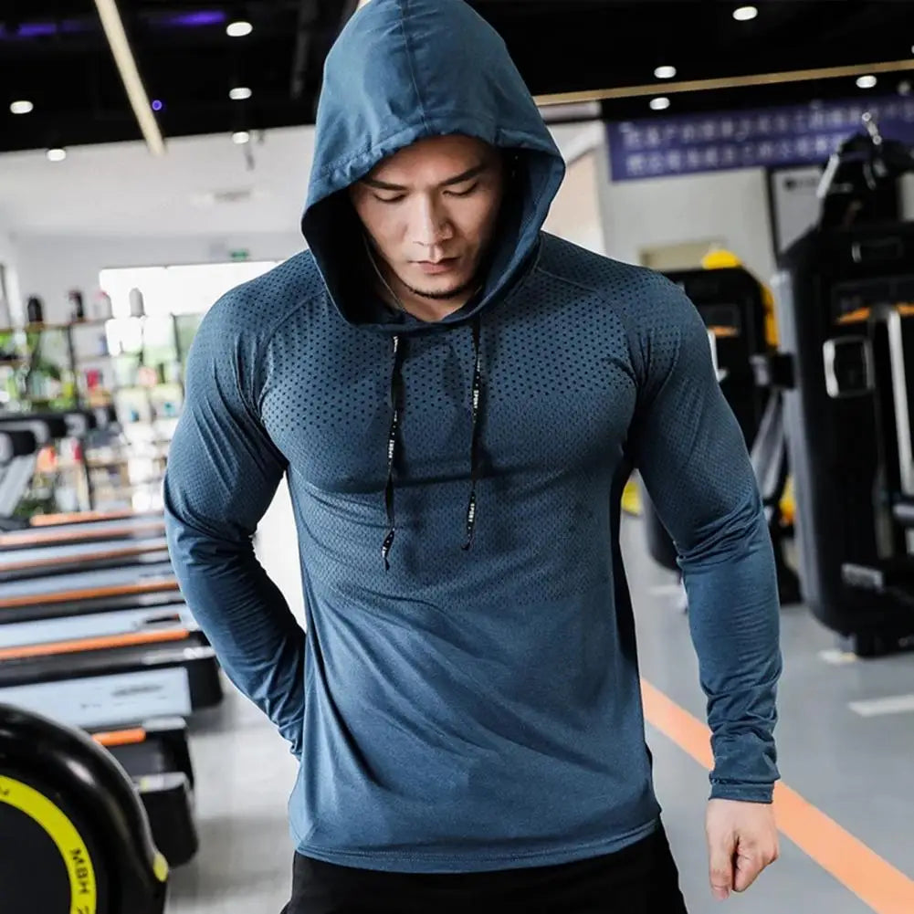 Running Jacket Hoodie Men Sportswear Hooded Hoody Workout Training Pullover Athletic Tracksuirt Gym Fitness Sport Sweatshirt Men