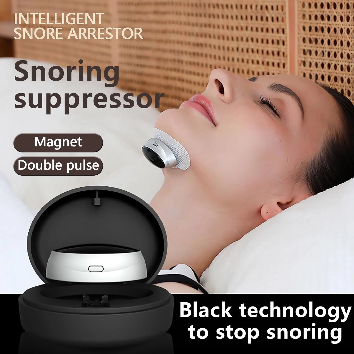 Anti Snoring Devices Electric, ElectricAnti Snoring Bean, Snoring SleepDevice, Easy to use Portable ThreeSpeed Adjustment, Suita