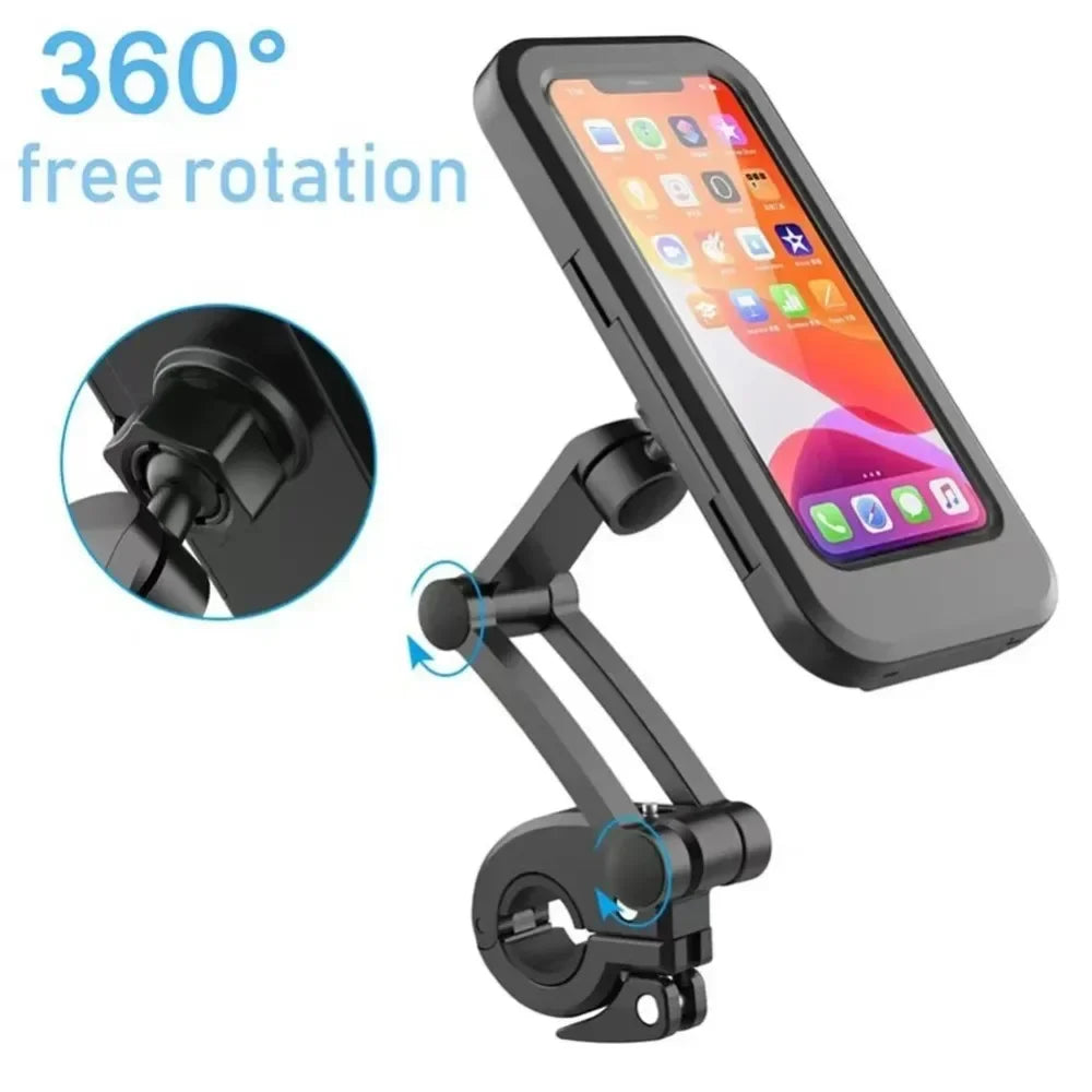 360° Rotatable Waterproof Mobile Phone Holder for Motorcycles & Bicycles