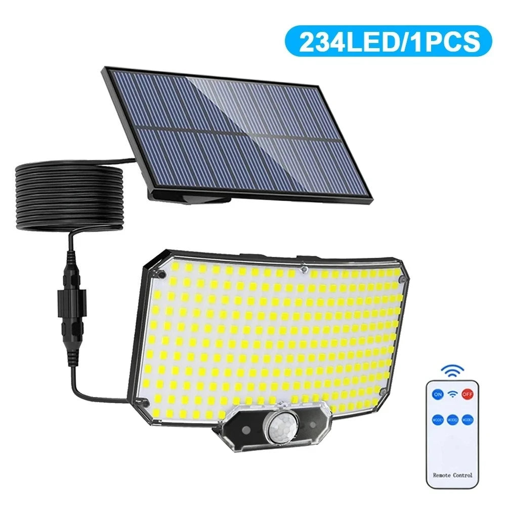 15,000LM Ultra-Bright Solar Outdoor Light – 500㎡ Coverage, Motion Sensor, IP65 Waterproof Garden & Street Wall Lamp