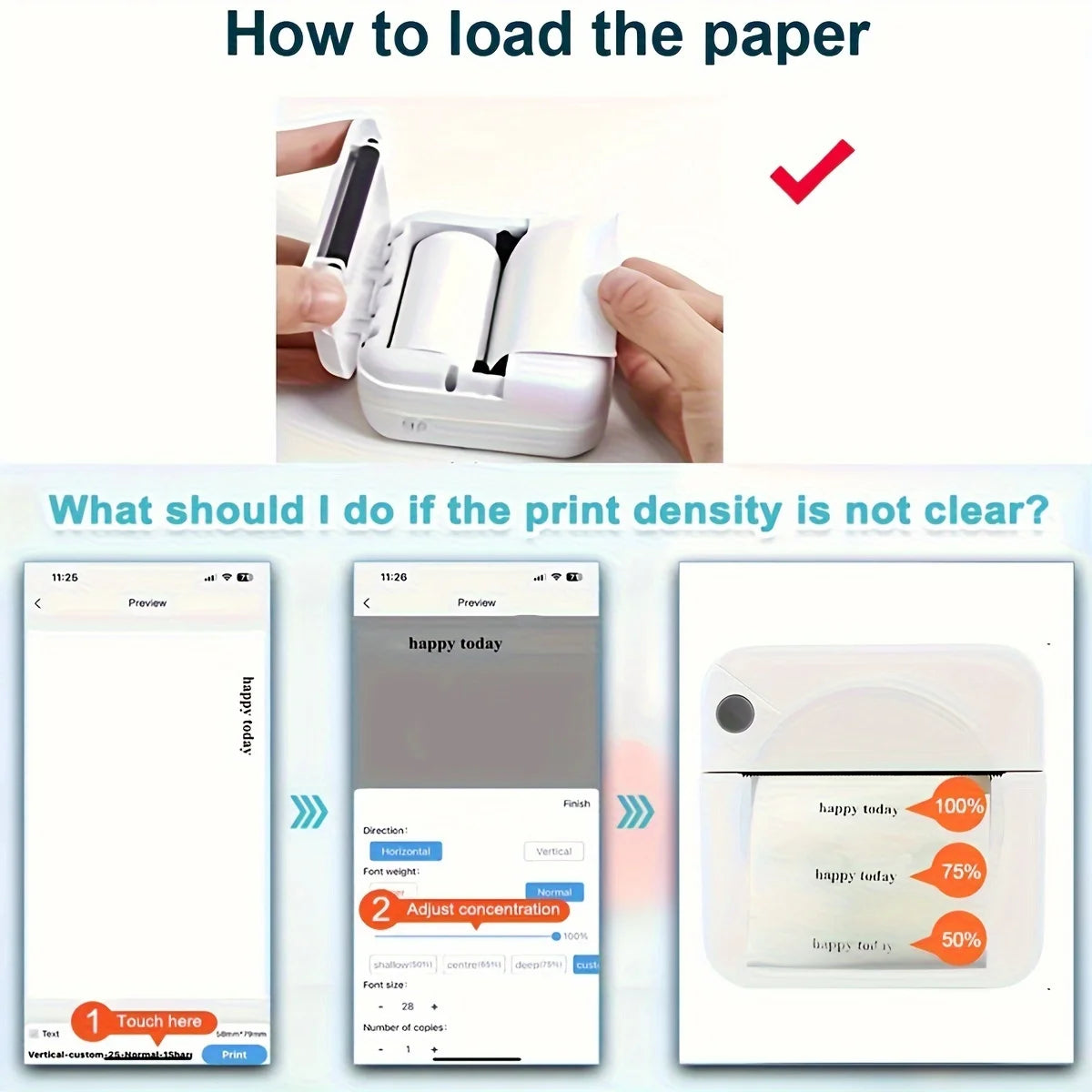 Portable Mini Printer - Wireless Wireless, Inkless Thermal Photo Printer for iOS & Android, Ideal for Gifts, Study Notes, Labels