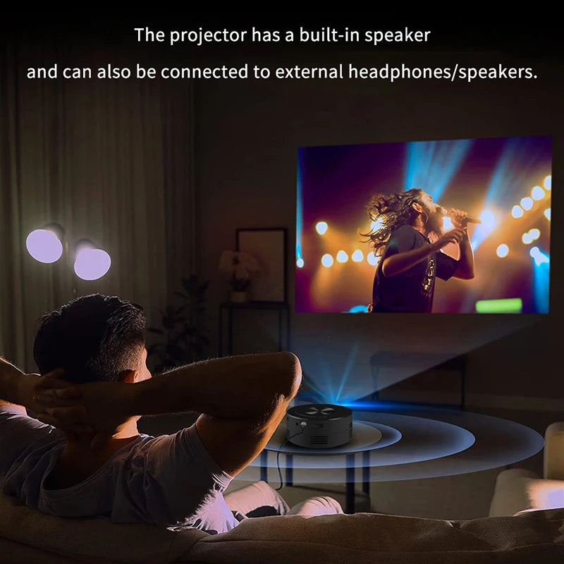 Portable Mini Projector 1920*1080P HD Projector Home Cinema Outdoor Camping Projection For IPhone Xiaomi IPad Android