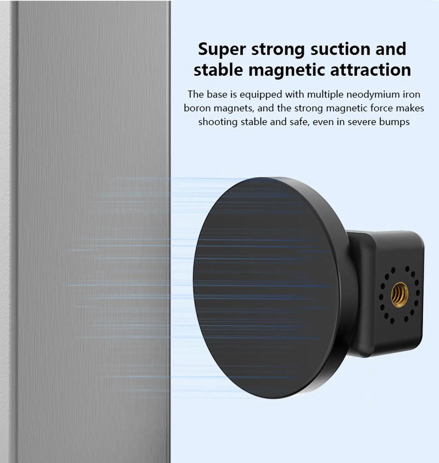 Magnetic Phone Holder Strong Base Clamp for Gym, Treadmill, Motorcycle & Travel