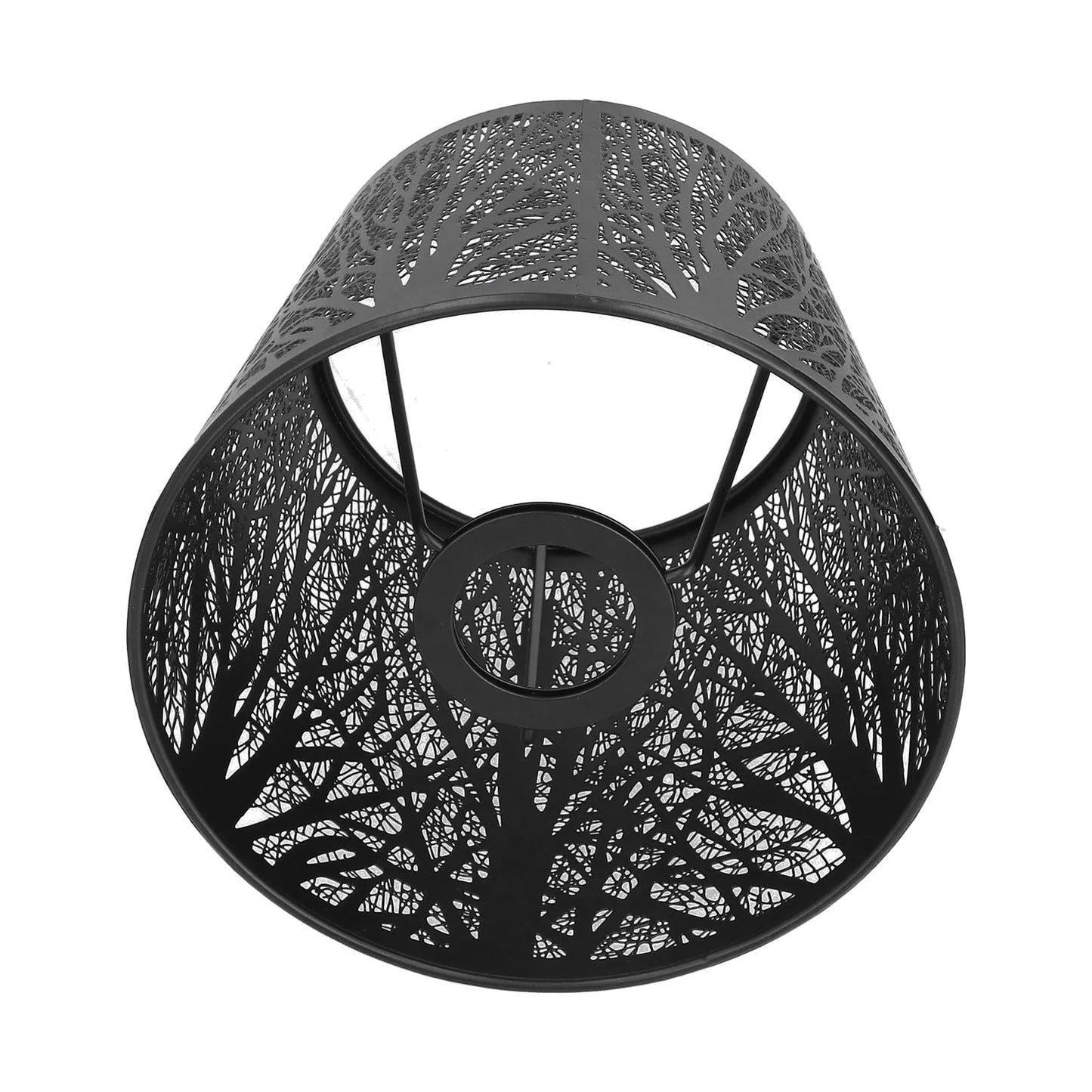 E27 E26 Lampshade Modern Style Wrought Iron Carved Forest Tree Shaped Mini Lamp Shade Cover for Table Lamp Bedroom Bedside Decor