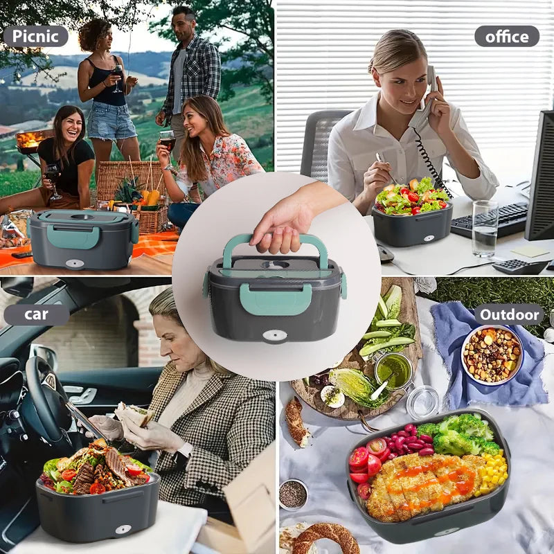 Electric Lunch Box – Portable Food Warmer with Stainless Steel Meal Tray