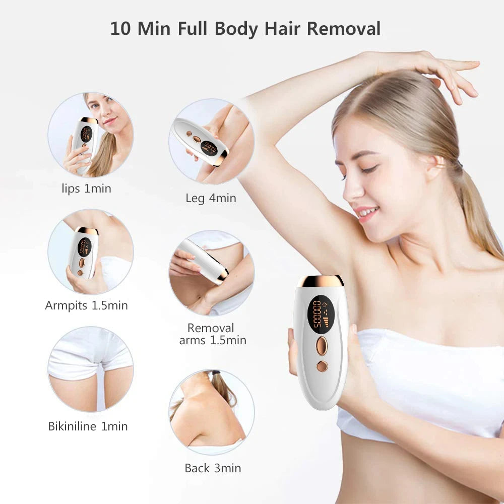 IPL Hair Removal Device 990,000 Flashes Painless Laser Epilator for Women Body & Face