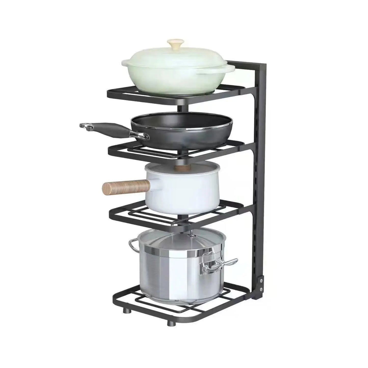 The Kitchen Is Equipped with Stainless Steel Shelves, Storage Racks, Sinks, and Multi-layered Household CabinetsKitchenOrganizer