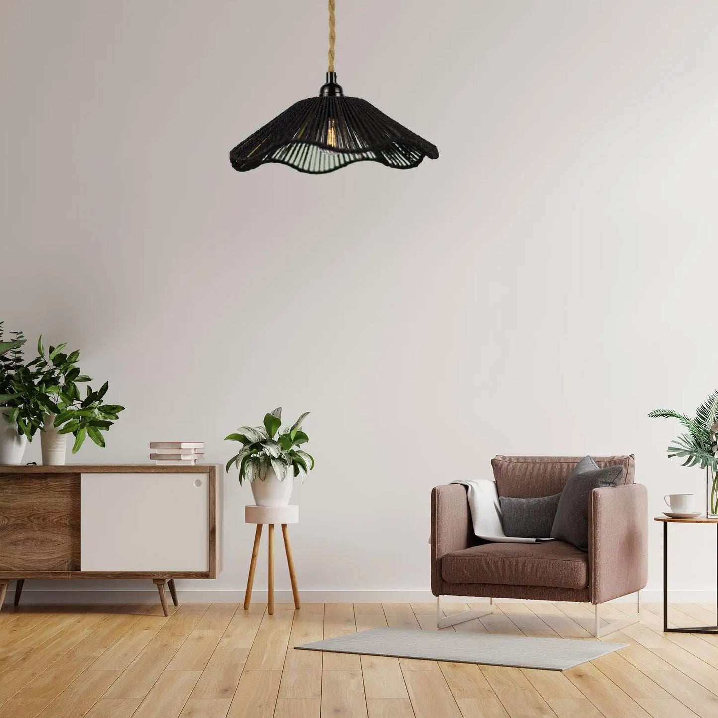 Handwoven Rope Lampshade Chandelier Cover Shades Decorative Rustic Ceiling Lamp,for Home Living Room Kitchen DIY Lamp Shade Part