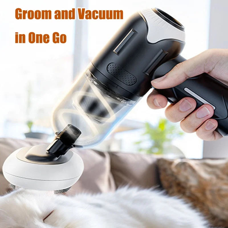 Wireless Rechargeable Pet Hair Vacuum 39000Pa Pro-Grade Grooming Tool for Cats Dogs with Anti-Tangle Tech Household Car Use