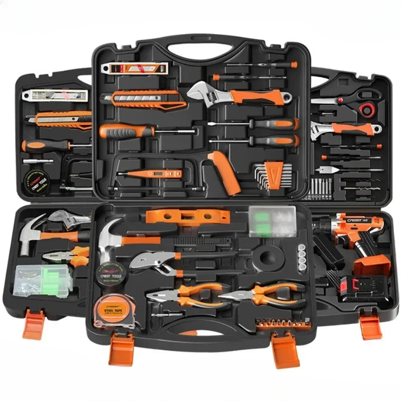 Power Tool Combo Kits with 12V Cordless Drill, Professional Household Home Tool Kit Set, DIY Hand Tool Kits for Garden