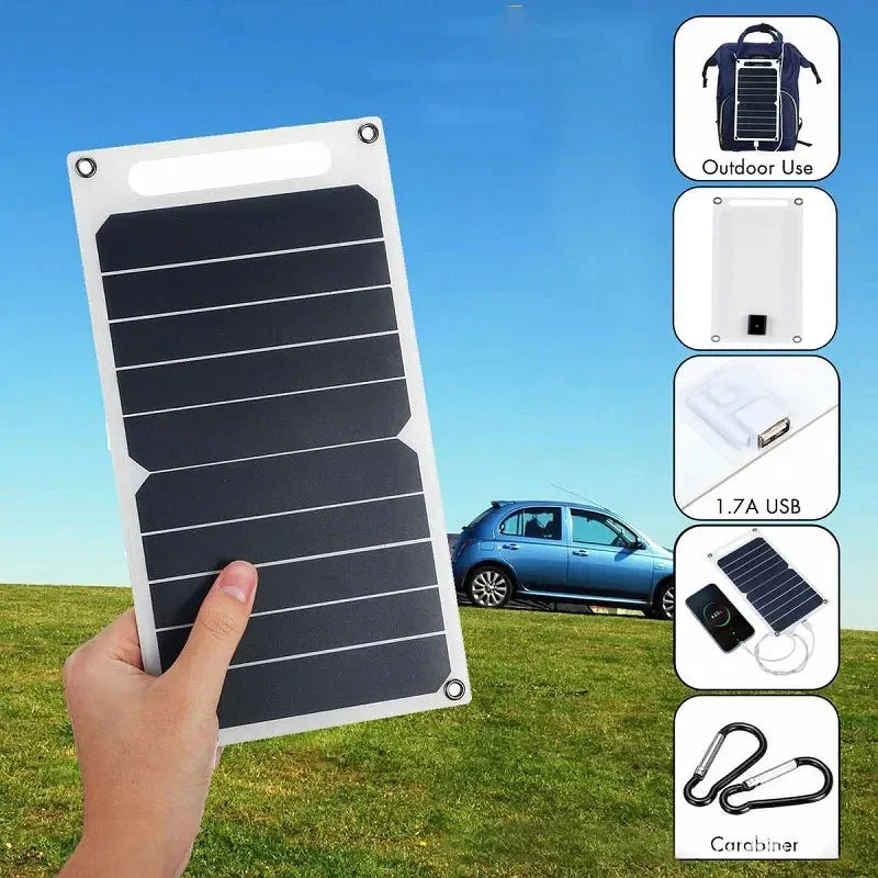 30W Solar Panel with USB – Waterproof Portable Charger for Hiking & Camping (6.8V)