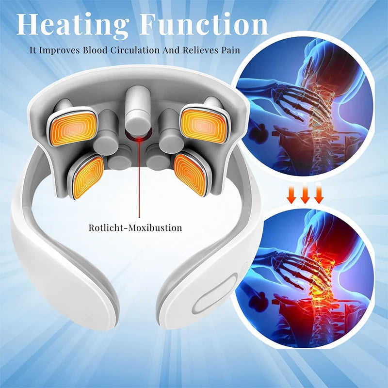 Neck Massage Intelligent Charging Heating Pressing Magnetic Pulse Fashion Portable Pulse Neck Massager Relieve Pain Muscle Care
