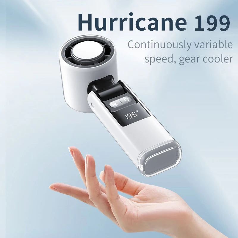 4000mAh Portable Mini Turbo Fan, 199 Wind Speeds, Rechargeable, Semiconductor Refrigeration, Suitable for Personal & Travel